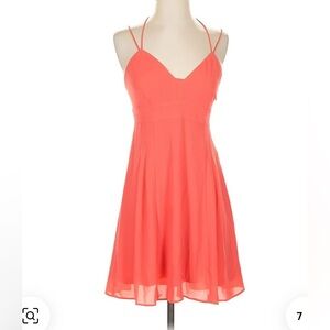 Express Coral Strappy Dress